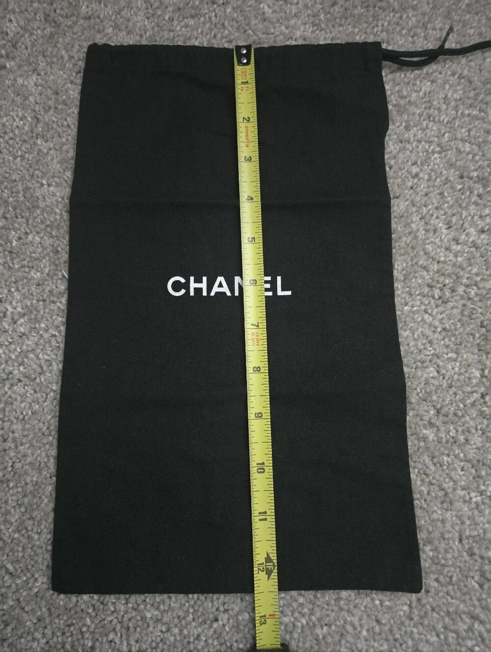CHANEL Black Dust Bag with White Logo